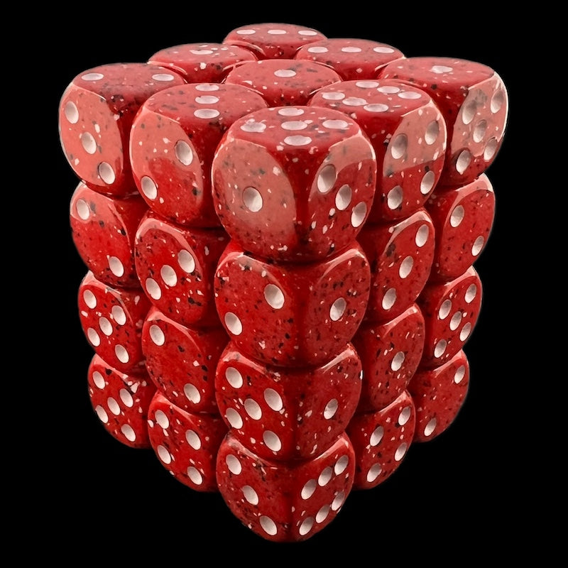Chessex Speckled Lava Stone 36 x D6 Dice Set