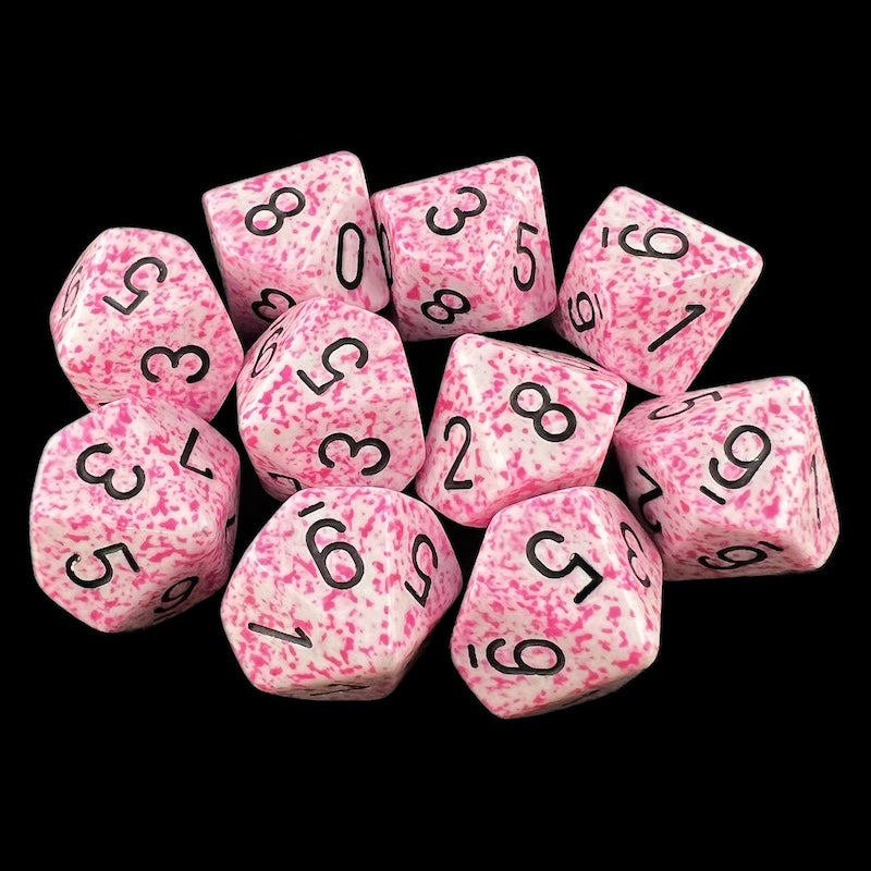 Chessex Speckled Pink 10 x D10 Dice Set