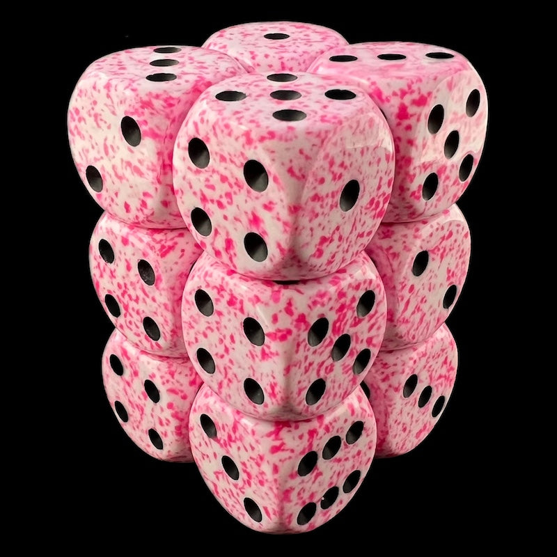 Chessex Speckled Pink 12 x D6 Dice Set