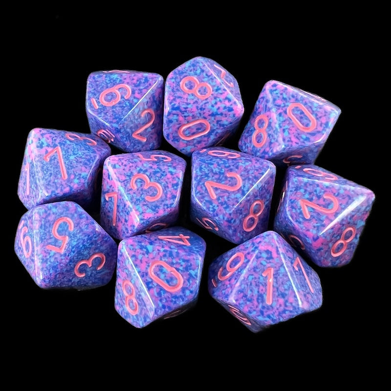 Chessex Speckled Purple Passion 10 x D10 Dice Set