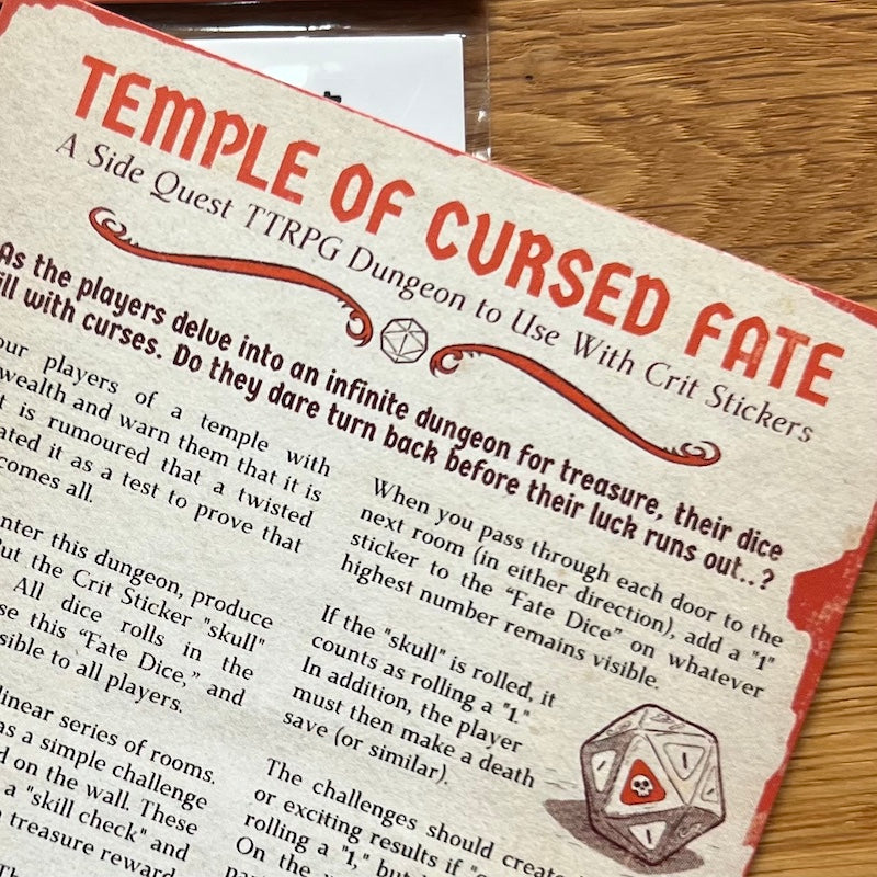 Crit Stickers Custom Sticker Set for D20 Dice – Over 180 Stickers (Includes Promo Side Quest)