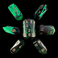 Crystal Caste Oblivion Green 7 Dice Polyset