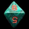 CLEARANCE D&G Pearl Dark Green & Red D8 Dice OOP