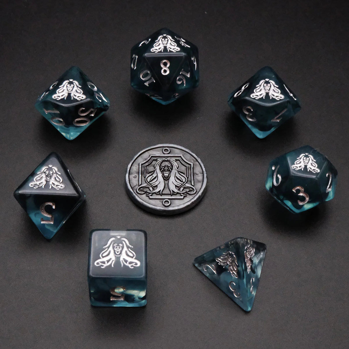 Dice Tomes Banshee's Bane 7 Dice Polyset + Coin