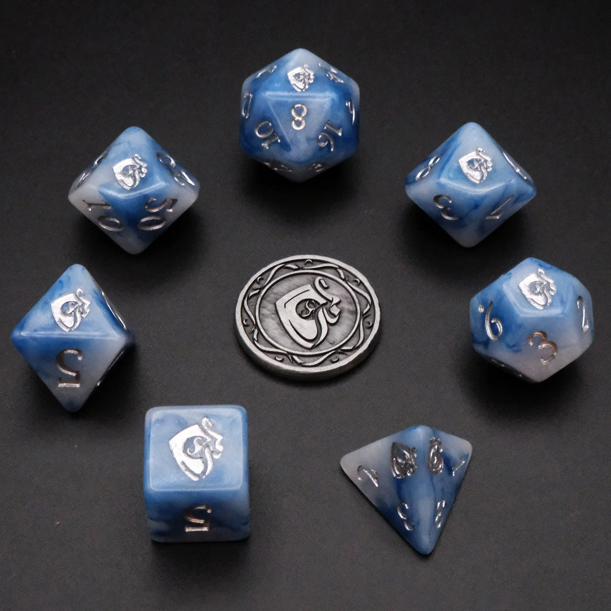 Dice Tomes School of Abjuration 7 Dice Polyset + Coin