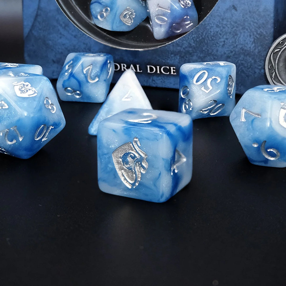 Dice Tomes School of Abjuration 7 Dice Polyset + Coin