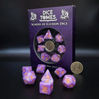 Dice Tomes School of Illusion 7 Dice Polyset + Coin