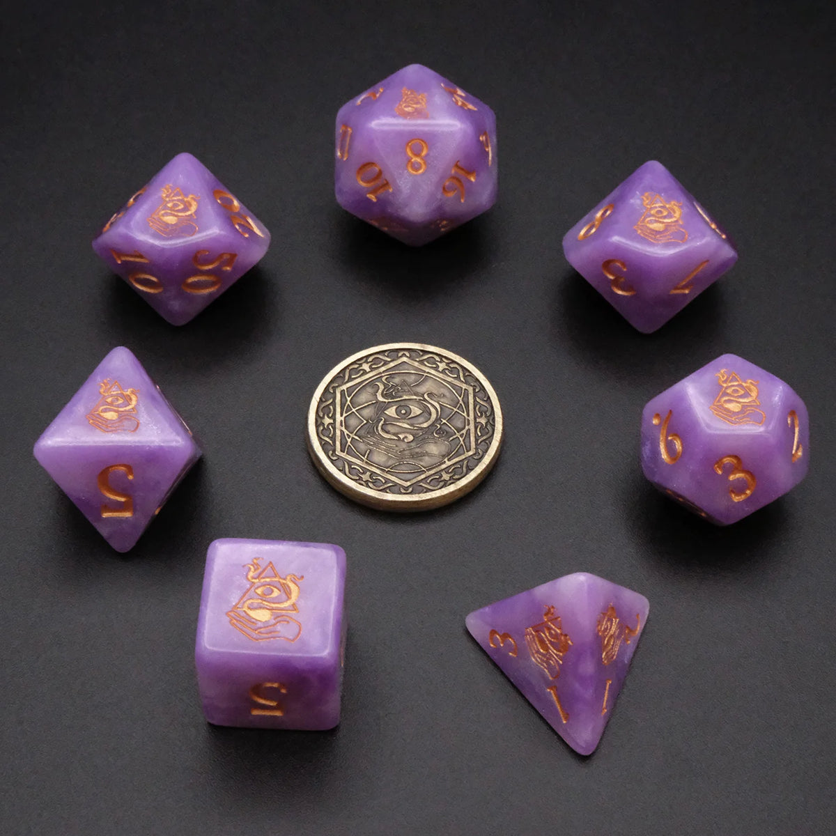 Dice Tomes School of Illusion 7 Dice Polyset + Coin
