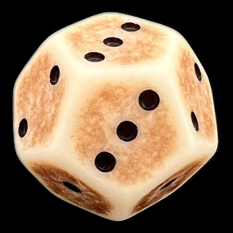 DodecaDice Quadruple D3 Antique Ivory 12 Sided Spot D3 Dice