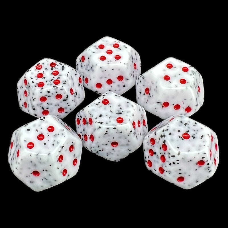 DodecaDice Double D6 Granite Speckled 12 Sided Spot D6 Dice Set