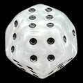 DodecaDice Double D6 Pearl White & Black 12 Sided Spot D6 Dice