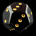 DodecaDice Quadruple D3 Opaque Black & Gold 12 Sided Spot D3 Dice