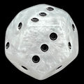 DodecaDice Quadruple D3 Pearl White & Black 12 Sided Spot D3 Dice