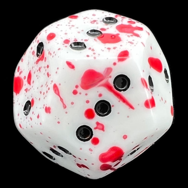 DodecaDice Quadruple D3 Splatter - Red Blood 12 Sided Spot D3 Dice
