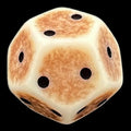 DodecaDice Six-Fold D2 Opaque Antique Ivory 12 Sided Spot D2 Dice