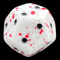 DodecaDice Six-Fold D2 Splatter - Red Blood 12 Sided Spot D2 Dice