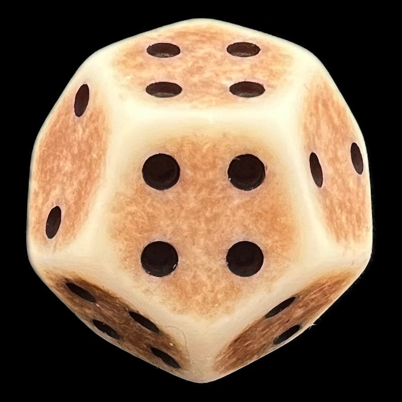 DodecaDice Triple D4 Opaque Antique Ivory 12 Sided Spot D4 Dice