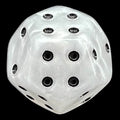 DodecaDice Triple D4 Pearl White & Black 12 Sided Spot D4 Dice