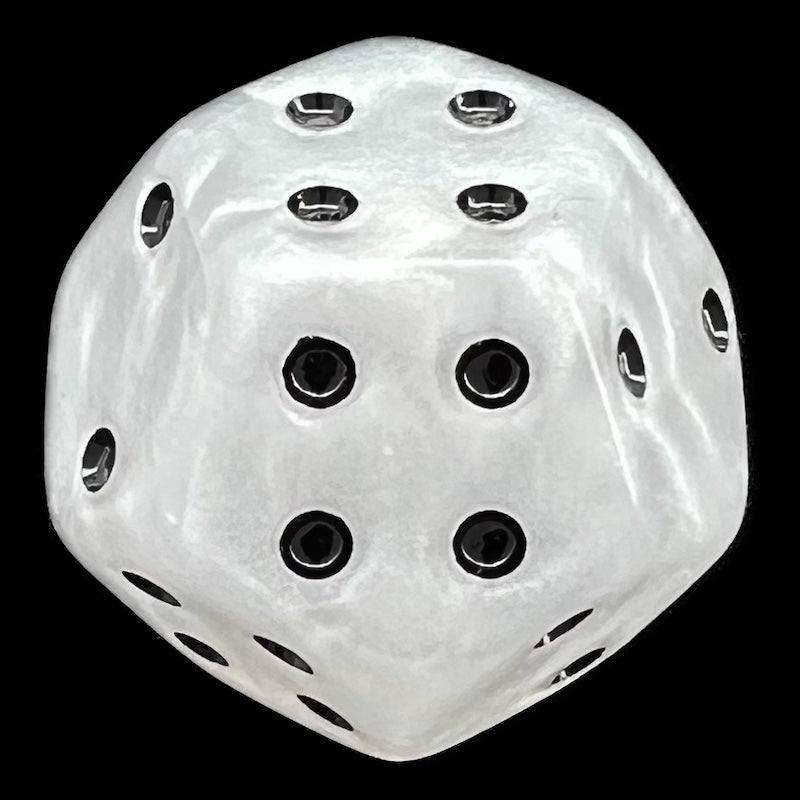 DodecaDice Triple D4 Pearl White & Black 12 Sided Spot D4 Dice