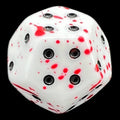 DodecaDice Triple D4 Splatter - Red Blood 12 Sided Spot D4 Dice