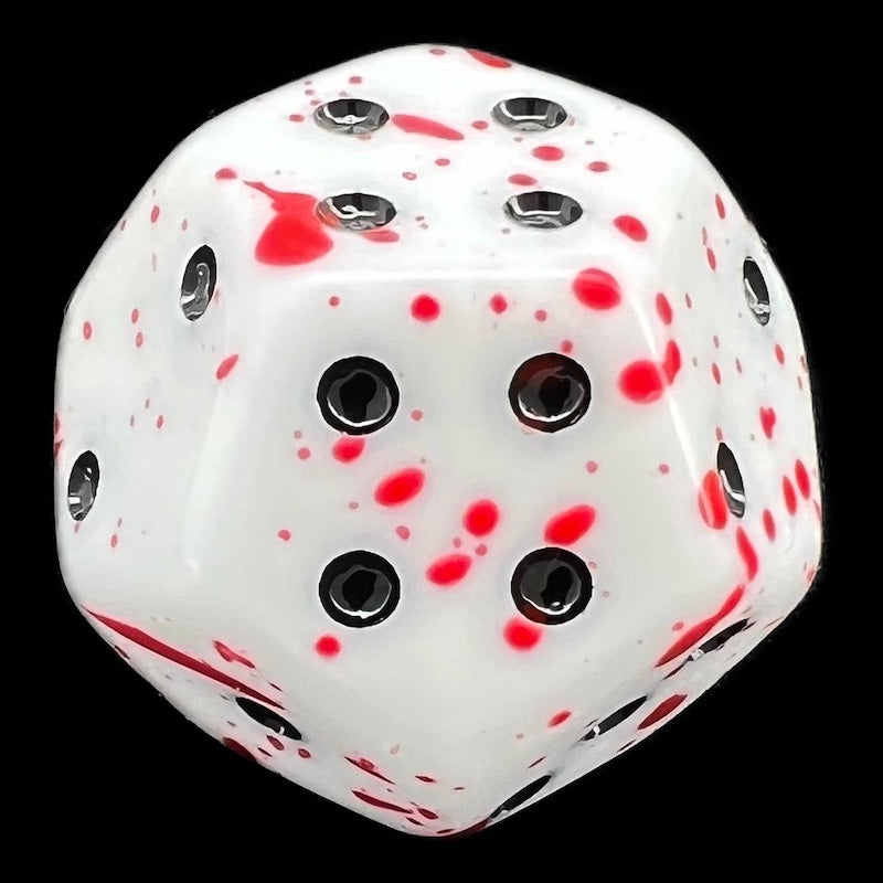 DodecaDice Triple D4 Splatter - Red Blood 12 Sided Spot D4 Dice