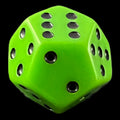CLEARANCE DoubleSix Opaque Green & Black 12 Sided Spot D6 Dice Kickstarter Limited Edition