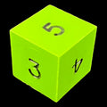GameScience Opaque Lime & Black Ink Average D6 Dice RARE OOP