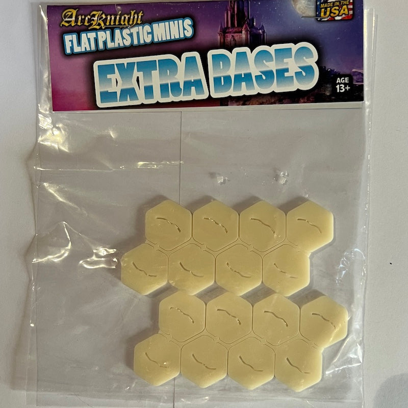 CLEARANCE ArcKnight Flat Plastic Miniatures - Hex Bases x 16 Ivory
