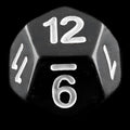 Impact Opaque Black & White D12 Dice
