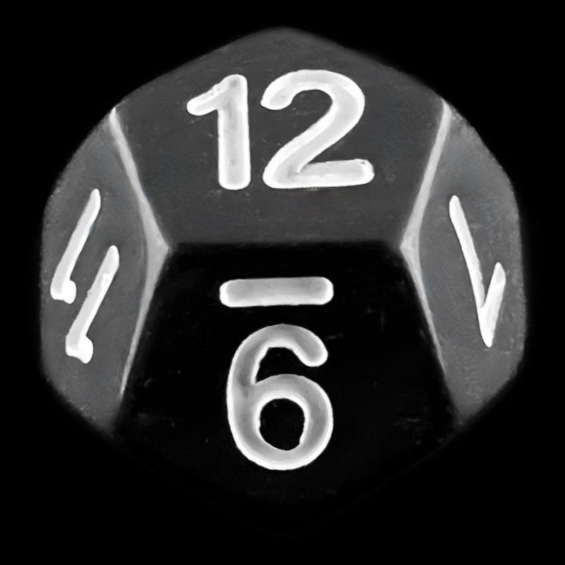 Impact Opaque Black & White D12 Dice