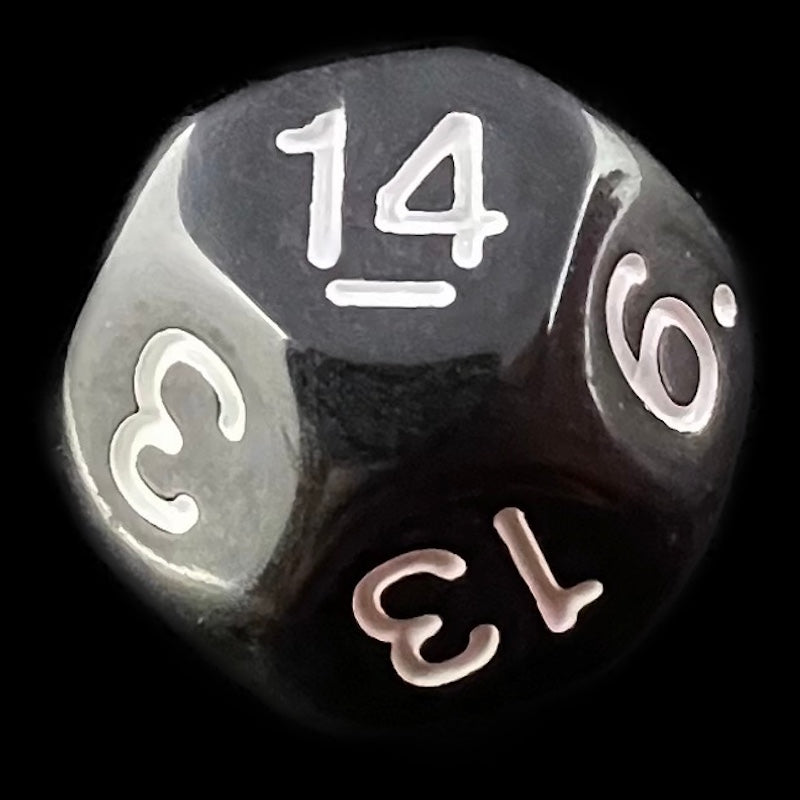 Impact Opaque Black & White D14 Dice