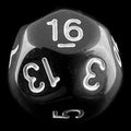 Impact Opaque Black & White D16 Dice