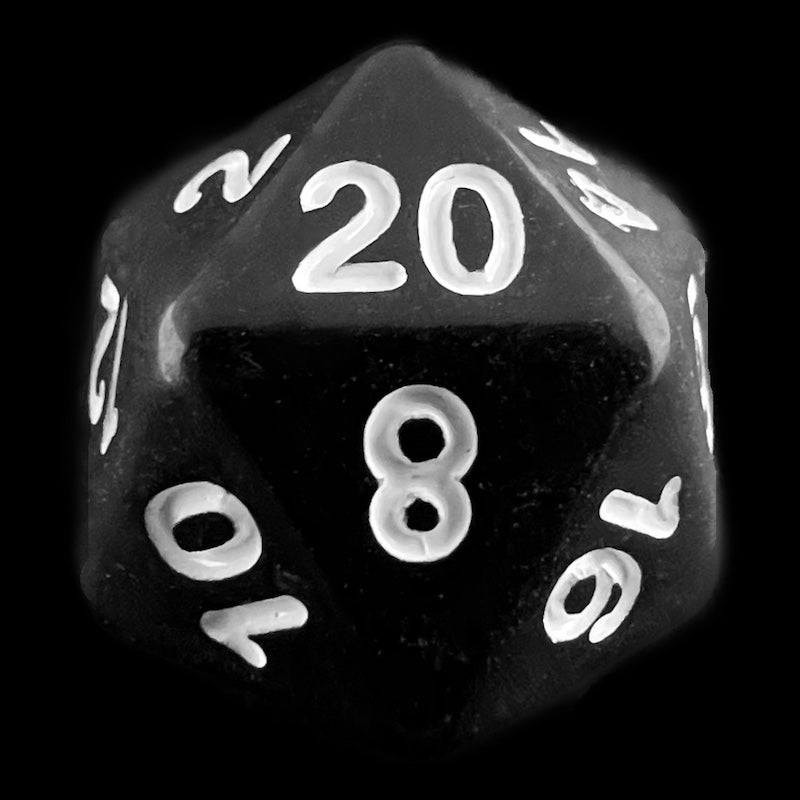 Impact Opaque Black & White D20 Dice