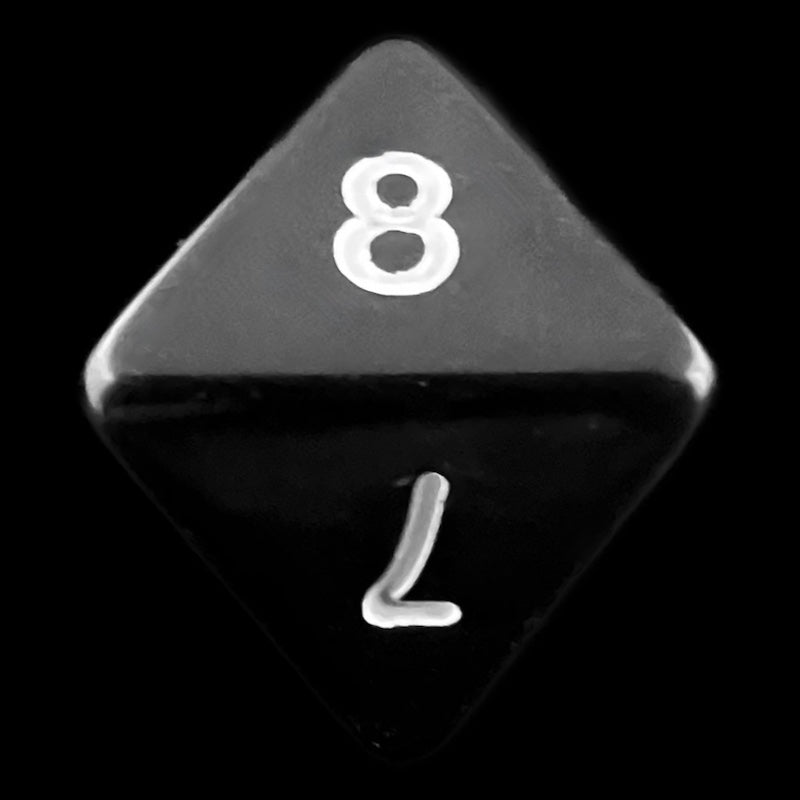 Impact Opaque Black & White D8 Dice
