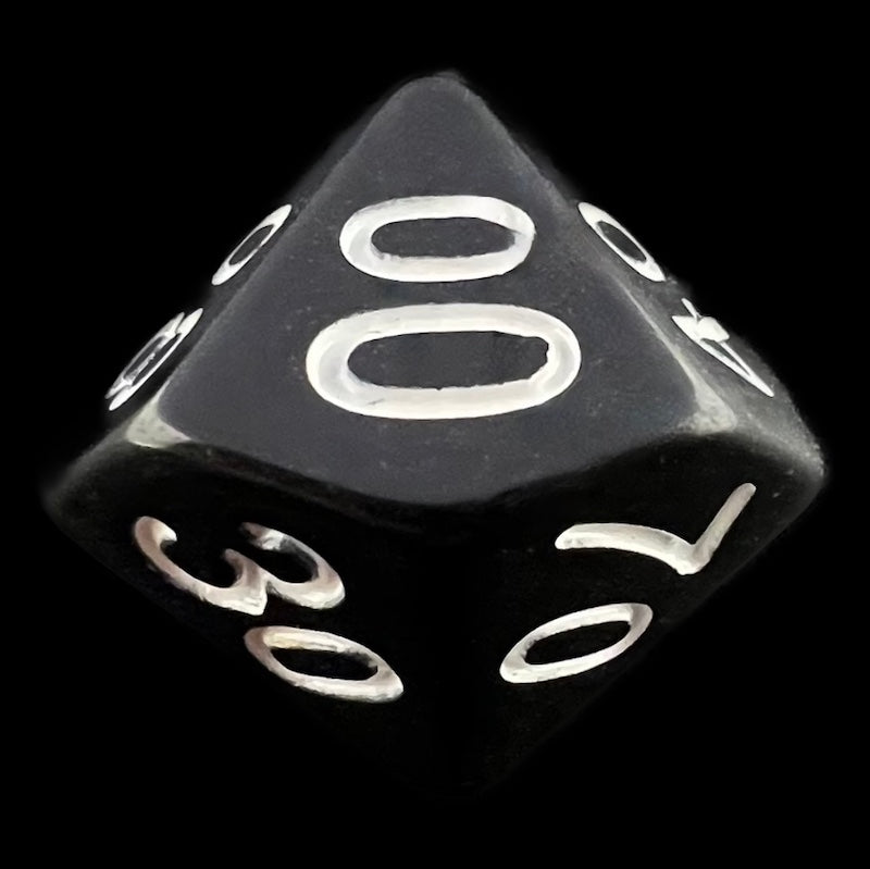 Impact Opaque Black & White Percentile Dice