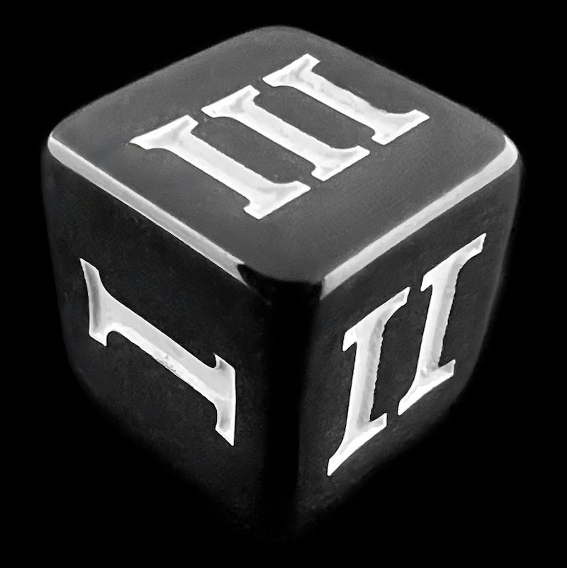 Impact Opaque Black & White Roman Numeral D3 Dice