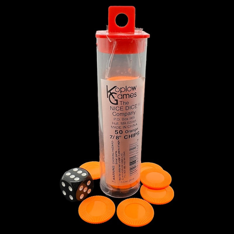 Koplow Casino Stacking Poker Chips Orange x 50
