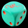 Koplow Opaque Aqua & Pink Flamingo Animal Logo D6 Spot Dice