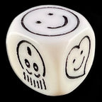 Koplow Opaque White Expressions Smiley Face D6 Dice