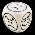 Koplow Opaque White Expressions Smiley Face D6 Dice