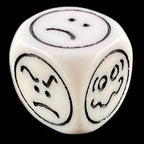 Koplow Opaque White Expressions Smiley Face D6 Dice