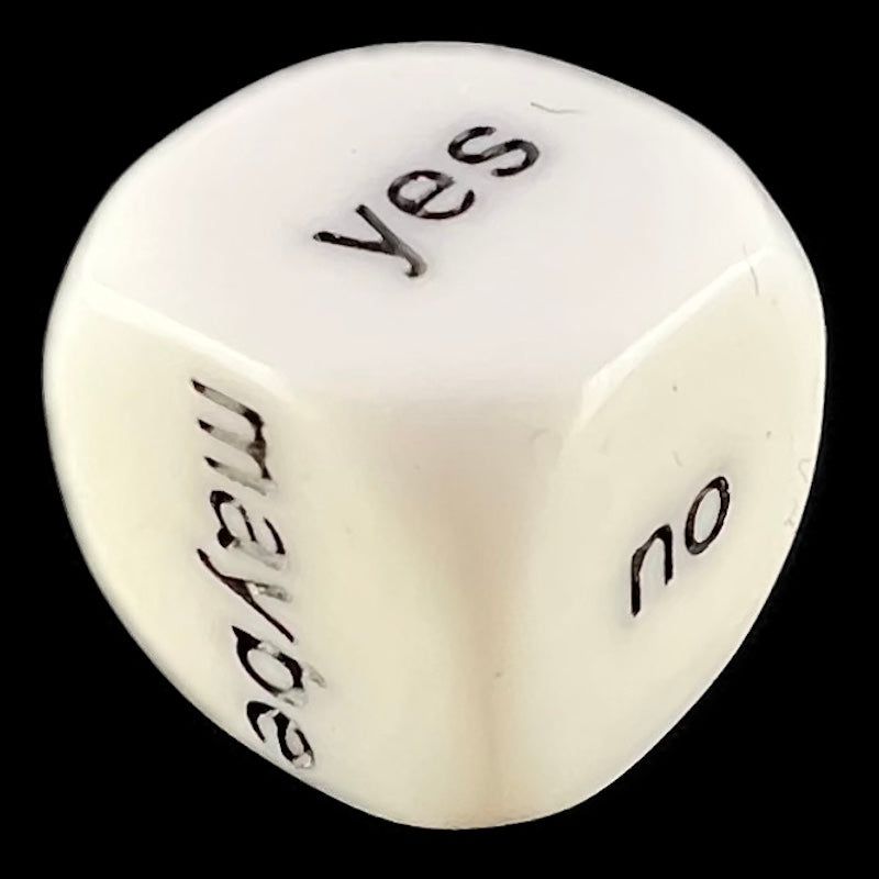 Koplow Opaque White Language - Decisions Yes No Maybe D6 Dice