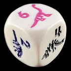Koplow Opaque White & Multi Colour Dinosaur Animal Logo D6 Dice