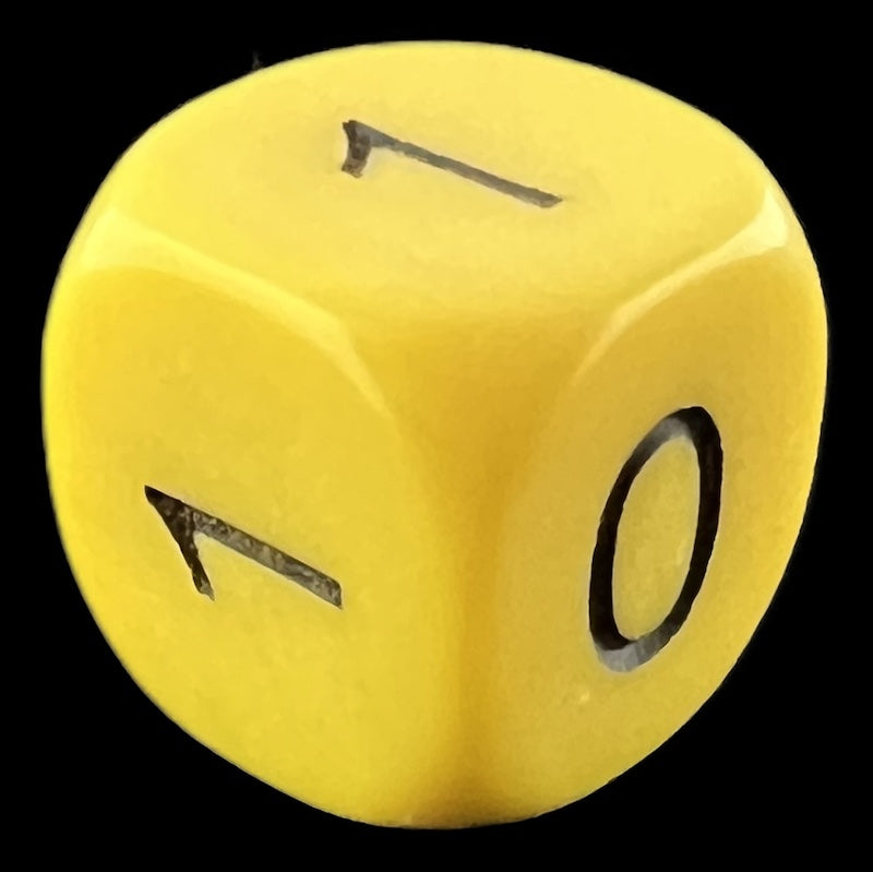 Koplow Opaque Yellow & Black Binary D6 Dice