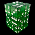Koplow Transparent Green Square Cornered 12 x D6 Dice Set
