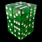 Koplow Transparent Green Square Cornered 12 x D6 Dice Set