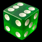 Koplow Transparent Green Square Cornered 12 x D6 Dice Set