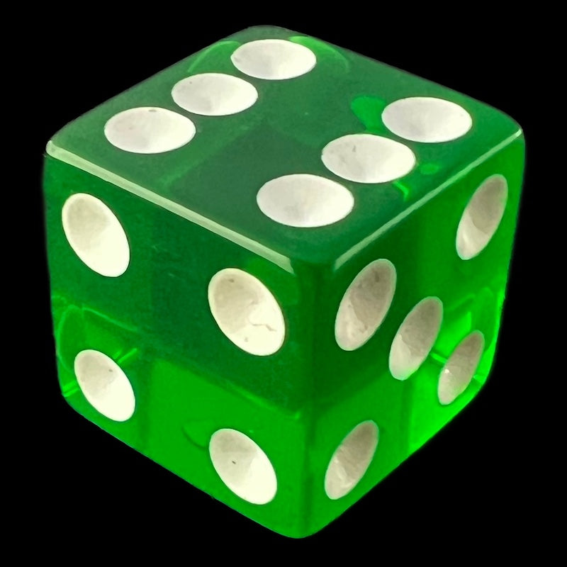 Koplow Transparent Green Square Cornered 12 x D6 Dice Set