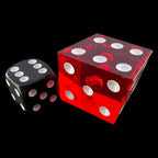 Koplow Transparent Red Crooked Casino 20-25mm D6 Spot Dice