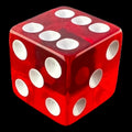 Koplow Transparent Red Square Cornered 16mm D6 Spot Dice